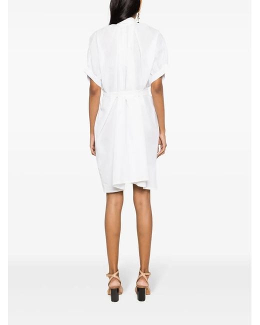 Amir Slama White Tied-Waist Shirt Dress