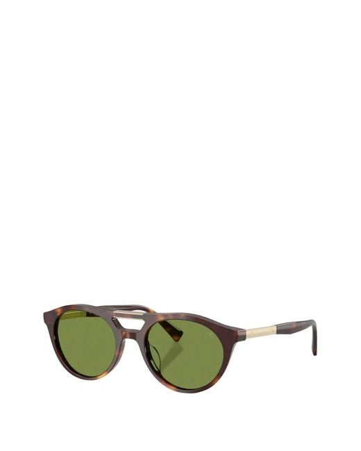 Brunello Cucinelli Green Round-Frame Sunglasses