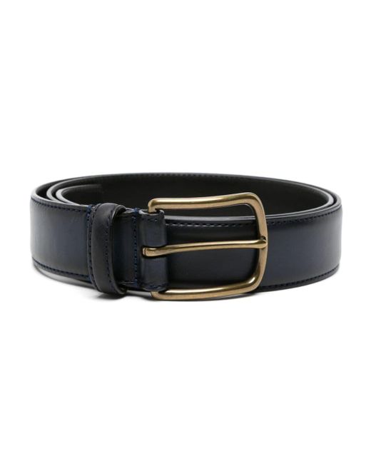 Buckle-fastening leather belt Officine Creative de hombre de color Black