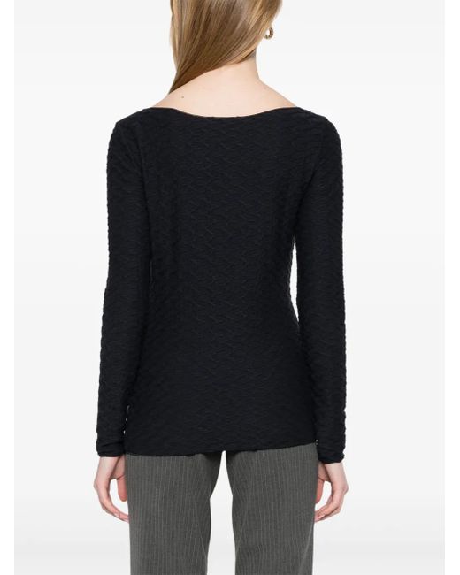 Top Testurizzato di Emporio Armani in Black