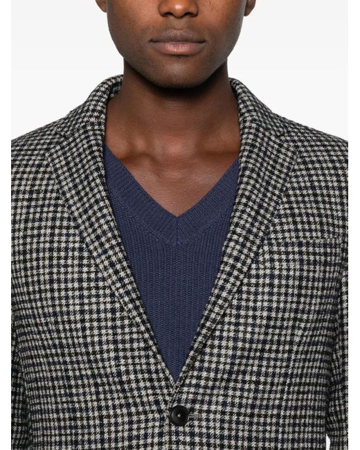 Zegna Gray Checked Two-Pocket Blazer for men
