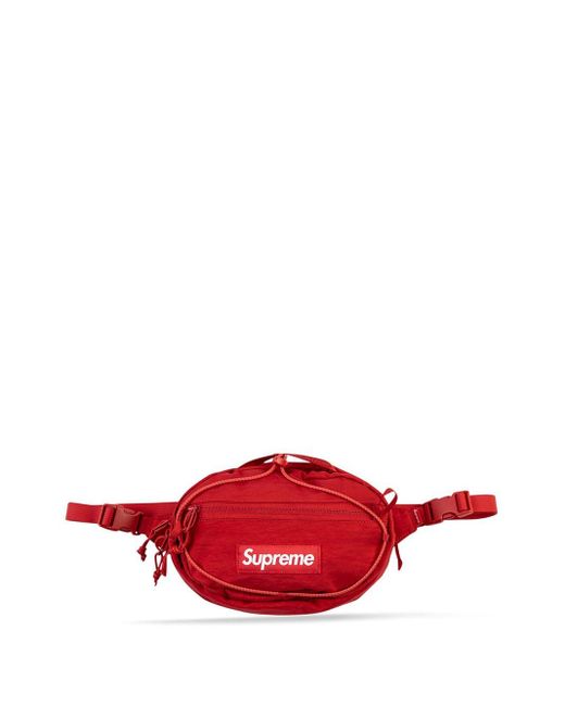 Supreme Synthetic Logo Belt Bag in Red 