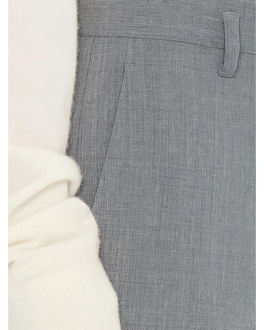 The Row Gray Wool Zip Trousers