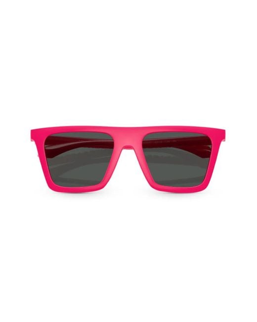 Versace Pink Greca-Detail Square-Frame Sunglasses for men