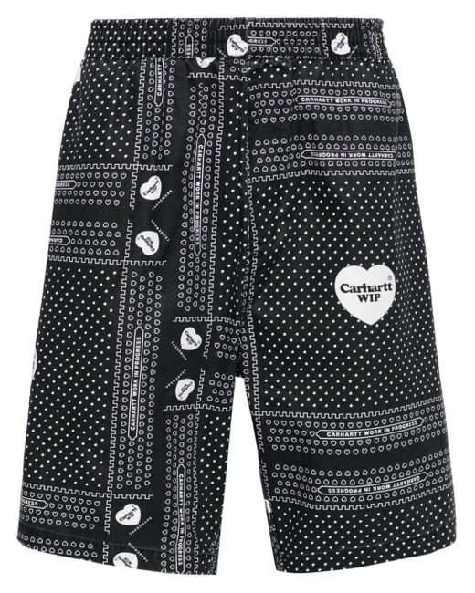 Carhartt Black Heart Bandana Cotton Shorts for men