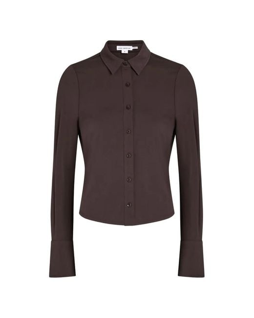 GOOD AMERICAN Brown Button-Up Shirt