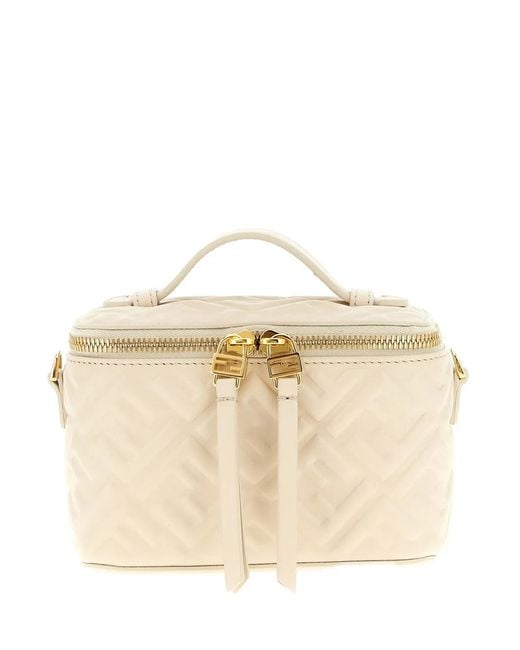 Fendi Natural Vanity Ff-Pattern Quilted Tote Bag