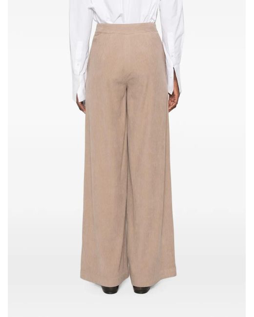 Bye Natural Corduroy Floral-Embroidered Trousers