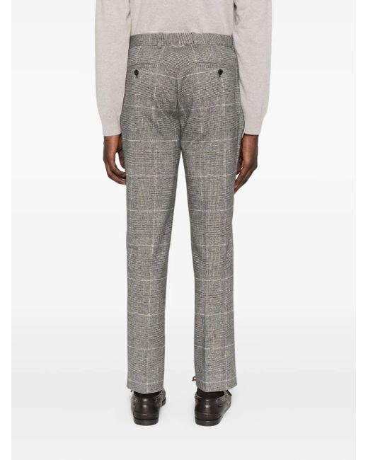 Circolo 1901 Gray Check-Pattern Cotton-Blend Trousers for men