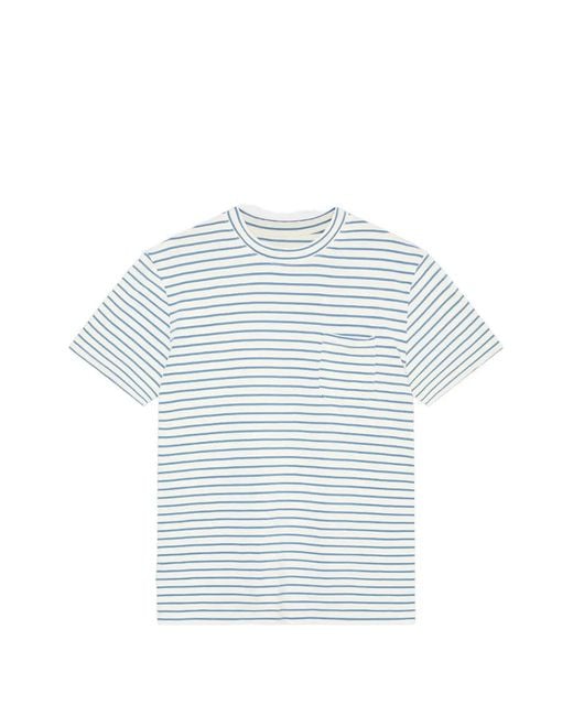 La Paz Blue Guerreiro Striped Pocket T-Shirt for men
