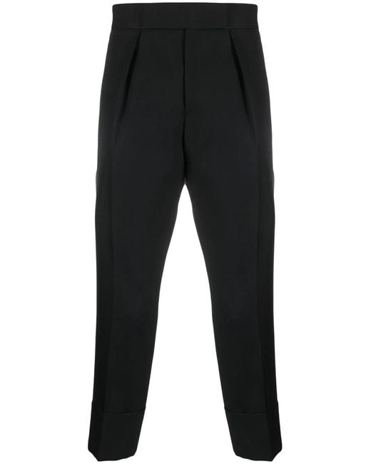 SAPIO Black Pleated Cropped Trousers for men