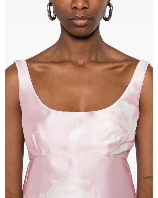 Marques'Almeida Pink Printed Balloon Sleeve Dress