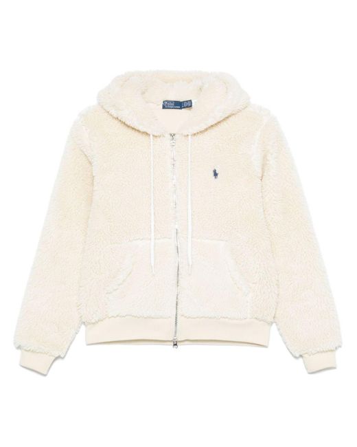 Polo Ralph Lauren White Faux-Shearling Jacket