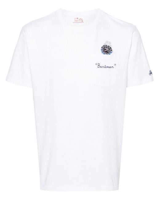 Mc2 Saint Barth T-Shirt mit Uhren-Print in White für Herren