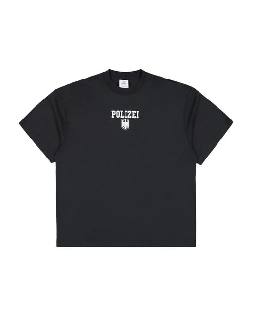 Vetements Black Polizei Eagle-Emblem T-Shirt for men