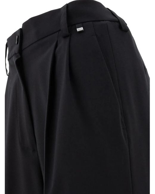 Herno Black Wool Blend Cargo Trousers