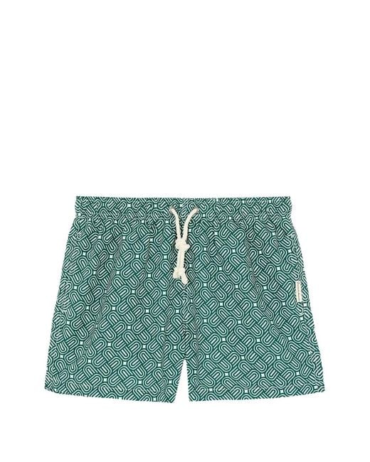GASSA D'AMANTE Green Logo-Detail Drawstring Swim Shorts for men