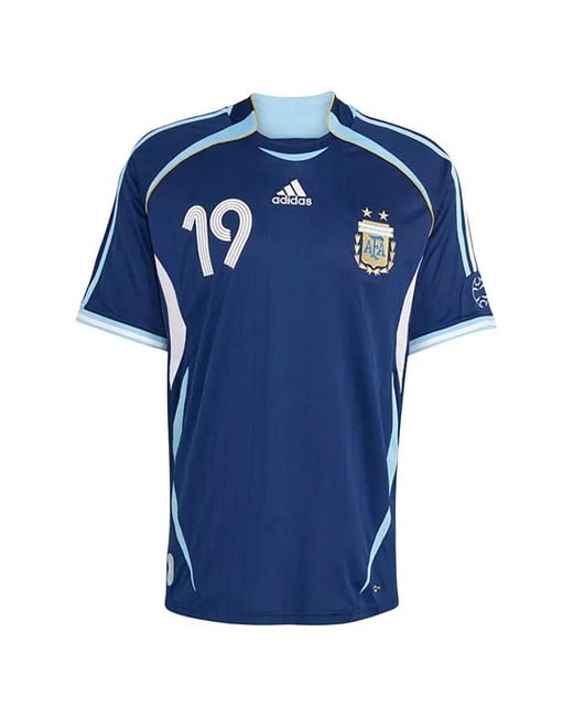 Adidas Blue Argentina Away 2006 Messi 19 Jersey for men