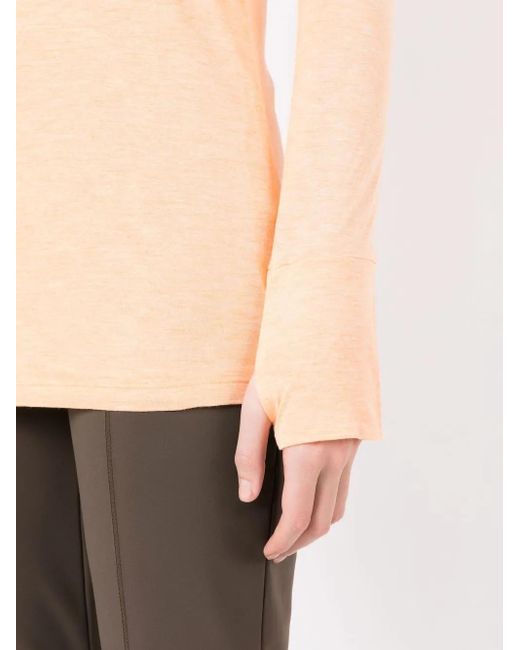 Top de manga larga con cuello redondo Gloria Coelho de color Natural