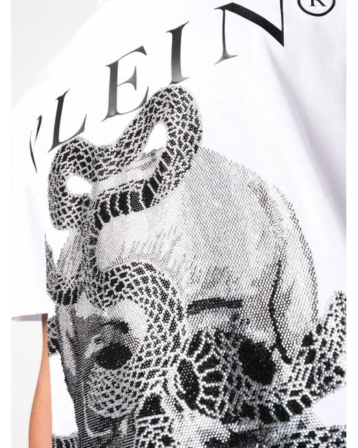 Philipp Plein T-Shirt Mit Schlangen-Print in White für Herren