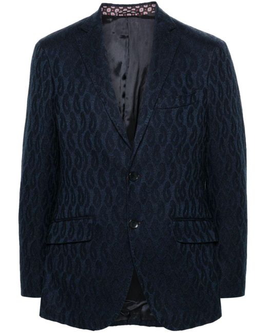 Etro Blue Cotton Blazer for men