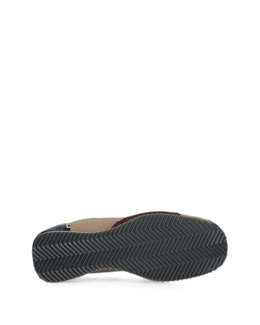 Wales Bonner Natural Paris Contrast-Stitch Leather-Panelled Sneakers