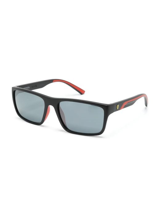 Ferrari Gray Rectangle-Frame Mirrored Sunglasses for men