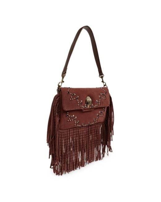 Kurt Geiger Purple Oxford Fringe Shoulder Bag