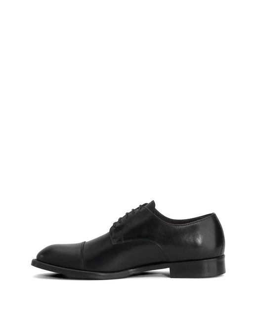 Boggi Black Leather Derby Shoes for men