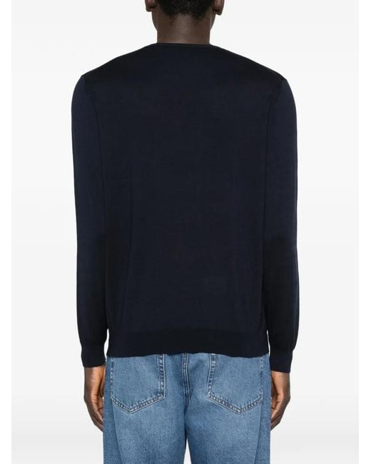 Kangra Blue V-Neck Long-Sleeve Sweater for men