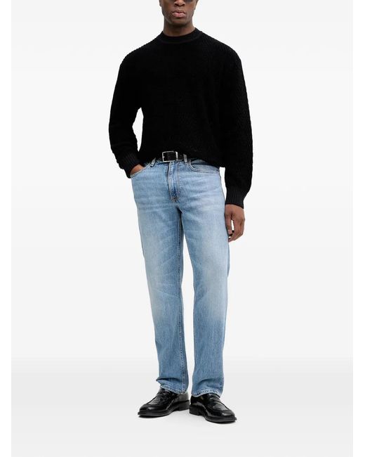 Guess Blue Logo-Patch Jeans for men