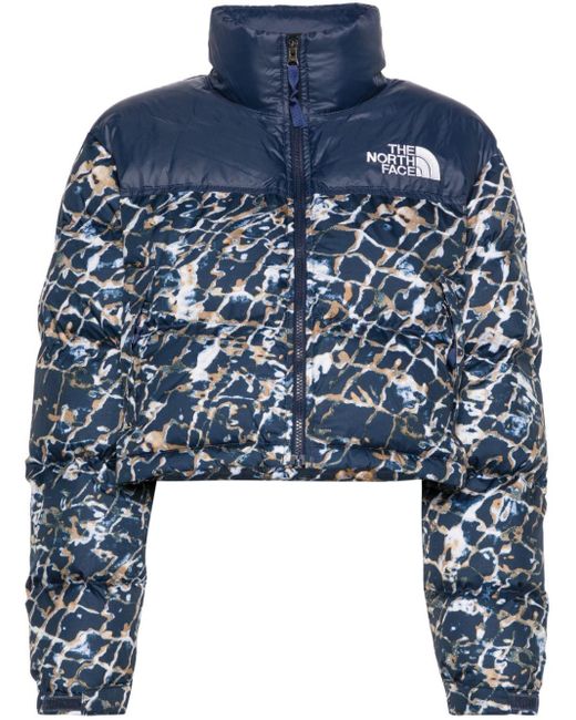 The North Face Blue Abstract-print Quilted Jacket