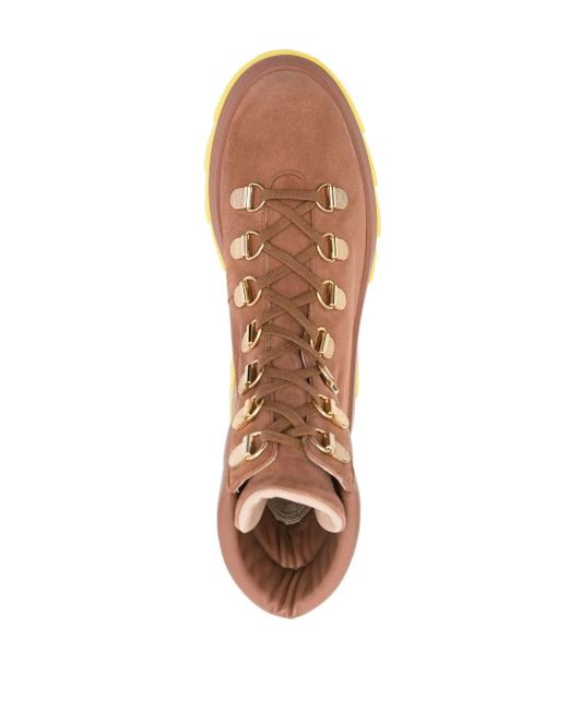 Stuart Weitzman Brown Noho Hiker Lace-Up Boots