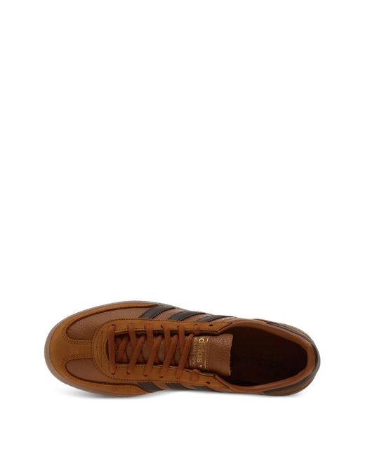 Adidas Brown Handball Spezial Three-Stripe Sneakers for men