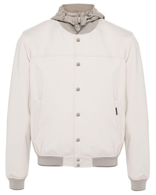 Moorer Darren Ribbed Jacket in White for Men | Lyst