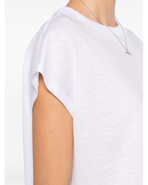 Peserico White T-Shirt mit angeschnittenen Ärmeln