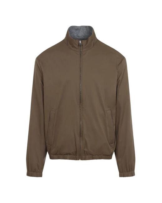 Canali Brown Zip-Fastening Jacket for men