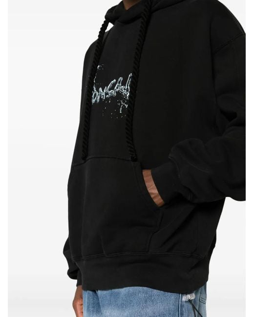 Sudadera con capucha y logo estampado Bonsai de hombre de color Black