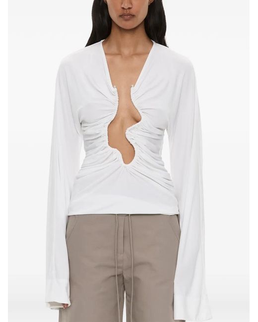 Christopher Esber White Salacia Ruched Top