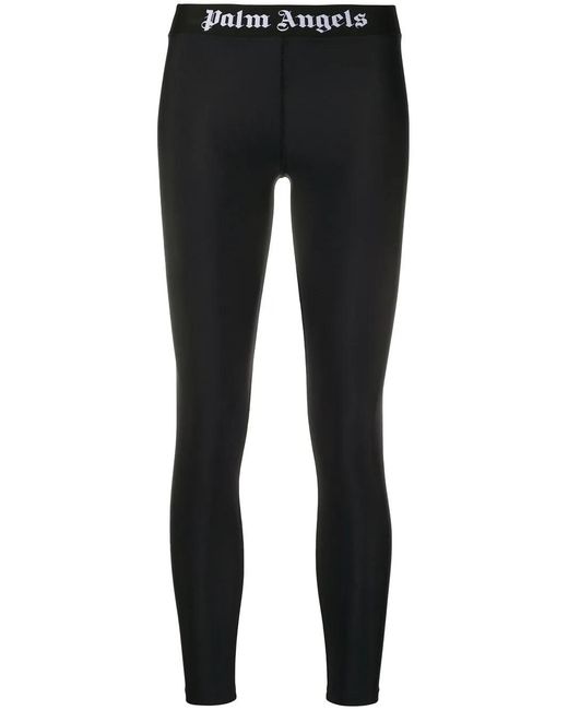 Palm Angels Blue Logo-tape High-waisted leggings
