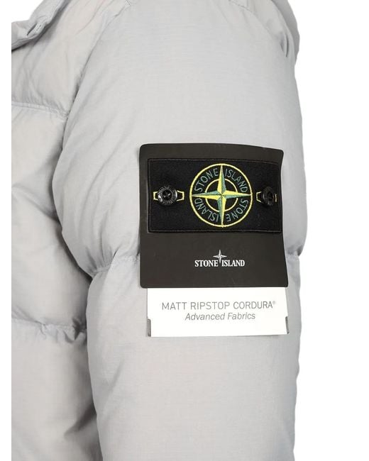 Stone Island Gray Cordura Ripstop Down Jacket for men