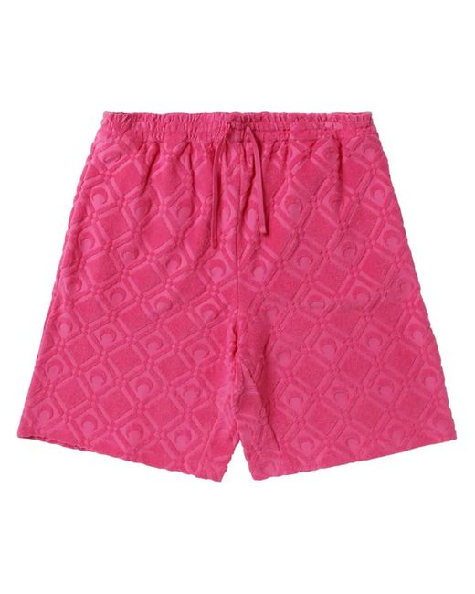 MARINE SERRE Pink Crescent Moon Track Shorts
