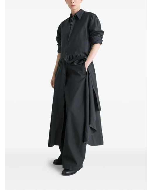 Lemaire Black Gathered Buttoned Dress