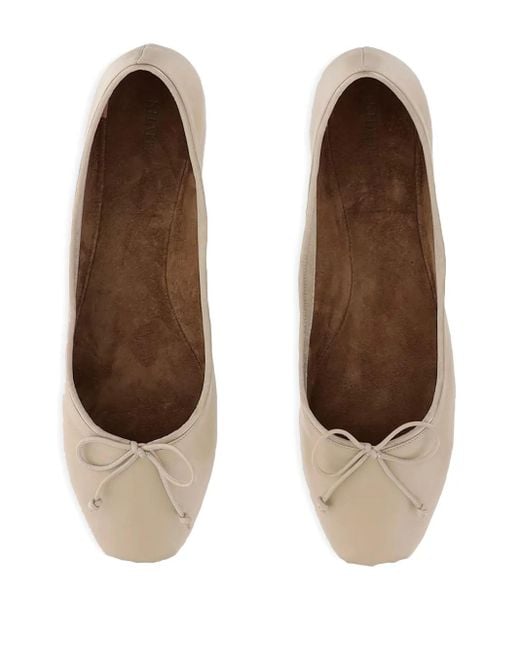 Khaite Brown Bow-Detail Ballet Flats