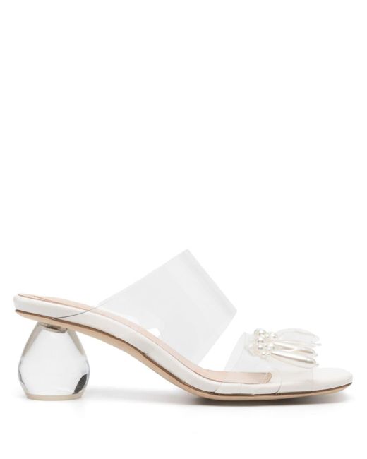 Sandales à détails de perles 70 mm Simone Rocha en coloris White