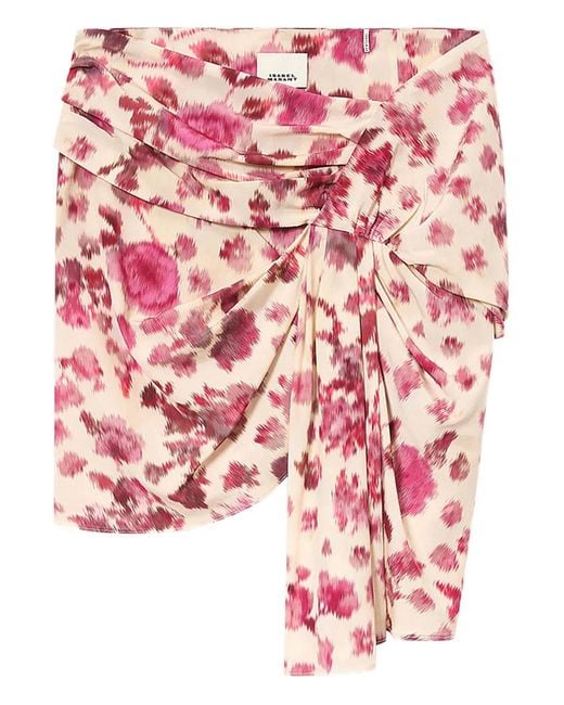 Isabel Marant Pink X Ovia Rock mit Blumenmuster