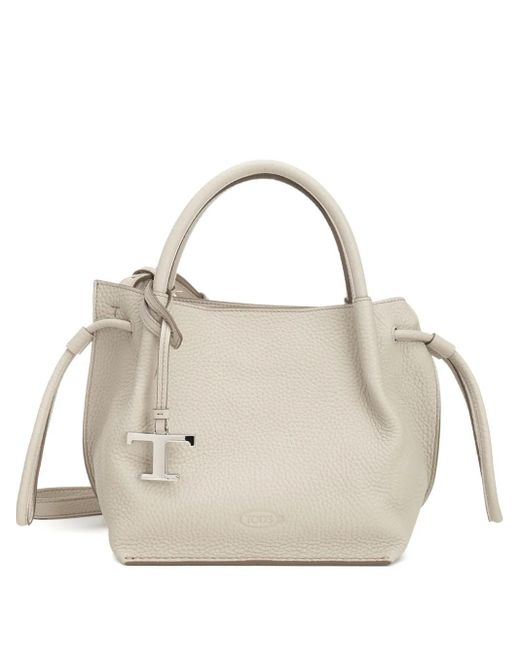 Tod's White Leather Bucket Bag