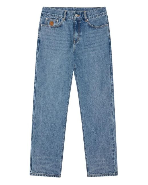 BBCICECREAM Blue Embroidered-Pocket Jeans for men