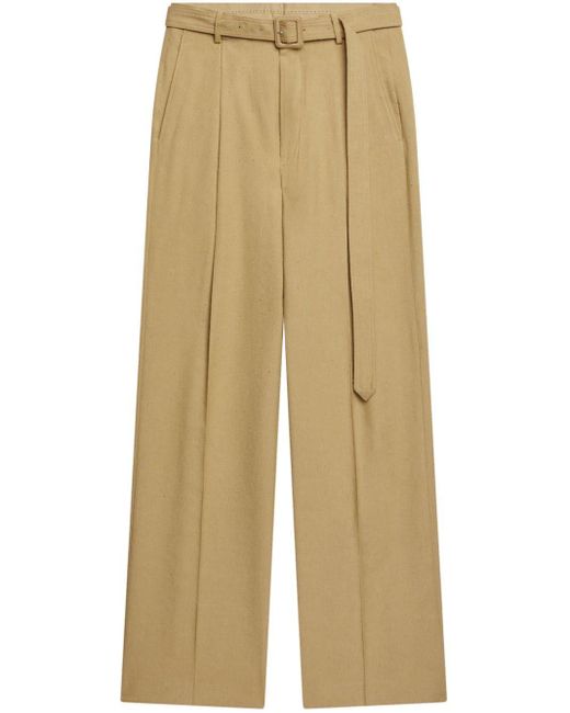 Dries Van Noten Natural Belted Mid-rise Tailored Trousers for men