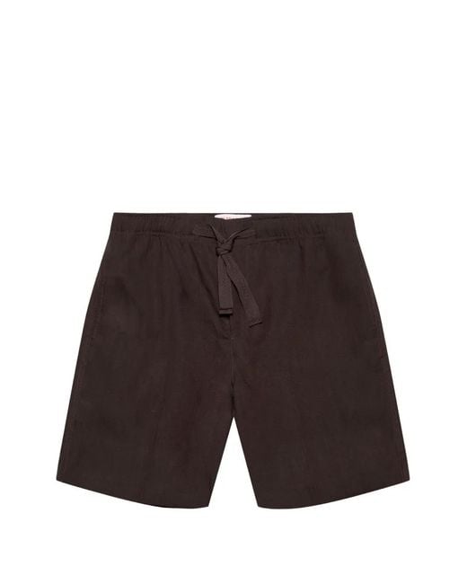 Orlebar Brown White Alex Drawstring Linen Deck Shorts for men